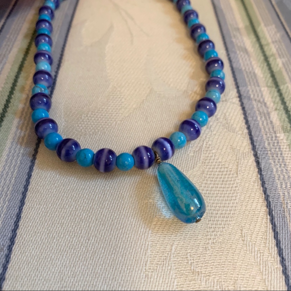 Handmade Blue Necklace - Picture 4 of 4